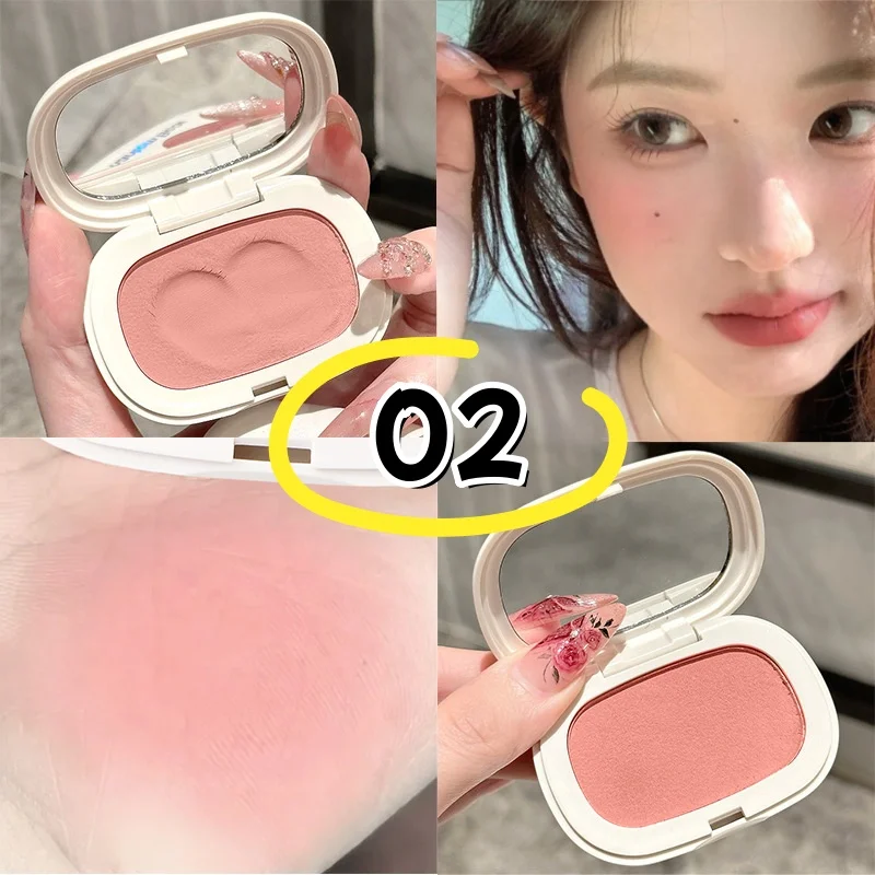 Monochrome Mashed Potato Texture Blush Low Saturation Expansion Color Long-lasting Natural Matte Transparent Contour Blush Plate