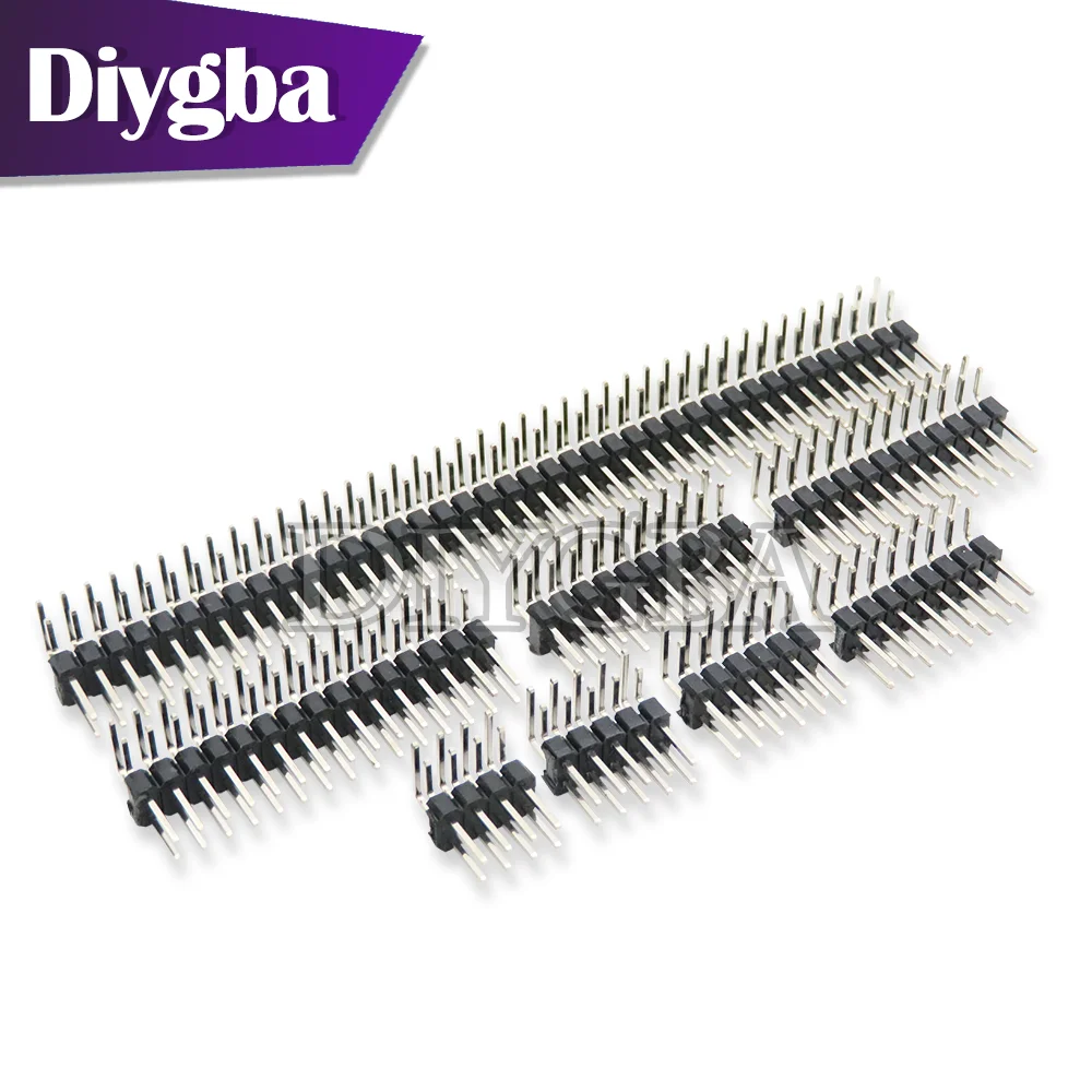 10PCS 2.54mm Double Row Right angle Male Breakaway PCB Board Pin Header Connector Pinheader 2 * 3/4/10/12/15/40Pin For Arduino