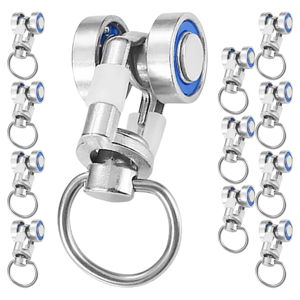 

12Pcs Metal Bearing Rollers Aluminum Curtain Track Rollers Smooth Sliding Window Pulley Runners Curtain Track Accessories Silent