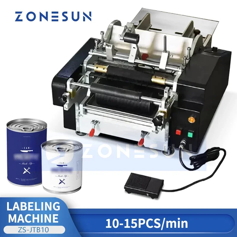 ZONESUN ZS-JTB10 آلة وضع العلامات على الغراء الرطب زجاجة مستديرة وضع الملصقات الباردة الغراء تسمية قضيب شبه التلقائي آلة وضع العلامات على الغراء