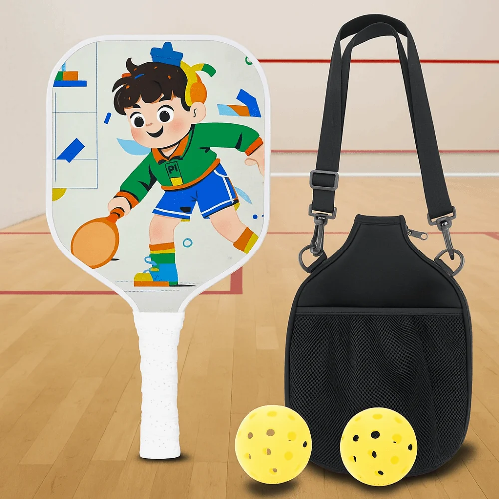 

Cartoon Children's Pickleball Set Colorful Durable 's Pickleball Set Glass Fiber Ribbed Handle Children's Pickleball Rackets