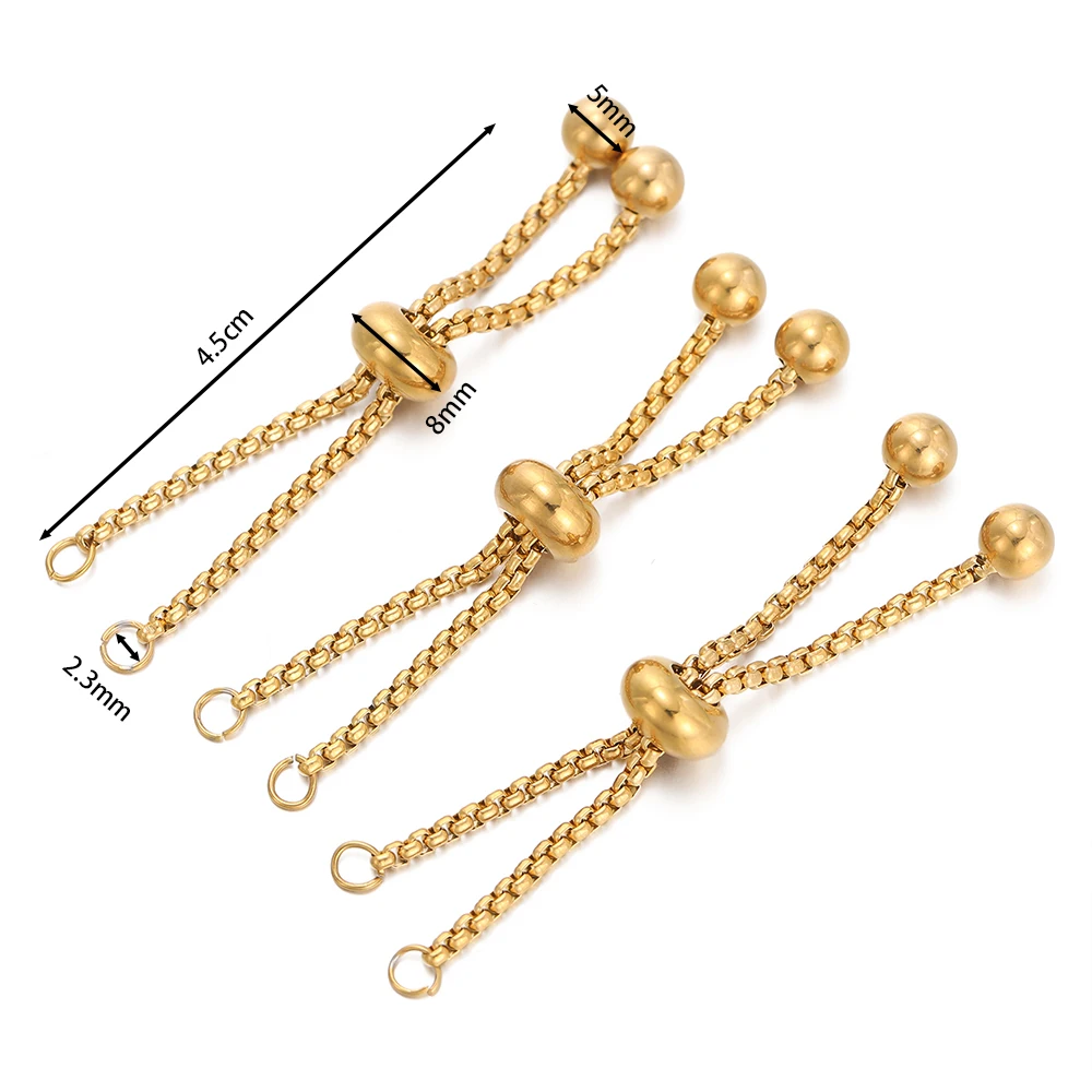 3pcs/lot Stainless Steel Adjustment Extension Chain with Ball Bead for DIY Necklace Bracelet Pendants Jewelry Making Accessories view 2