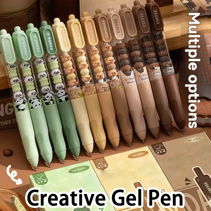 4PC Gel Pen Press Neutral Brush Question Black Water Pen High Beauty Ins Wind Signature Pen Cute Quick Drying Erasable