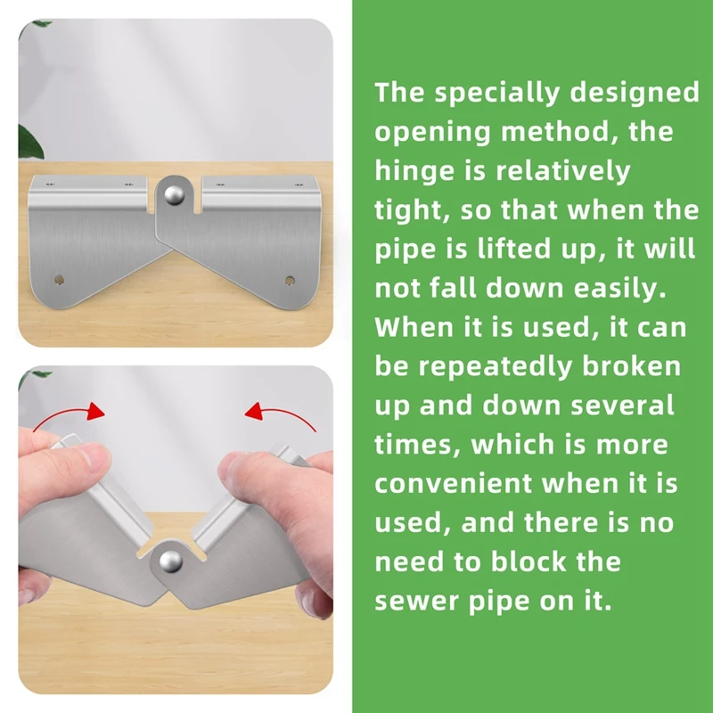 Stainless Steel Gutter Downspout Extension Hinge, Flip Up Hinge Design, Compatible With Rectangle And Square Downspout