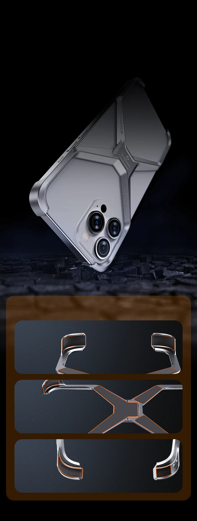 Metall Randlose Telefon Fall Für iPhone 13 12 14 15 16 Pro Max Aluminium Abnehmbare Wärmeableitung Rüstung Abdeckung Für IPHON 15 16 Promax – Detail 6