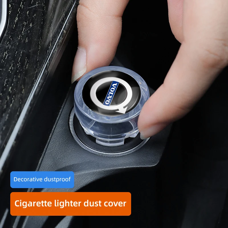 Car Cigarette Lighter Cover DustProof Decoration Cap For Volvo EX30 EX90 EM90 C40 S40 S80L XC-Classic CX70 V60 XC90 S90 S60 V90