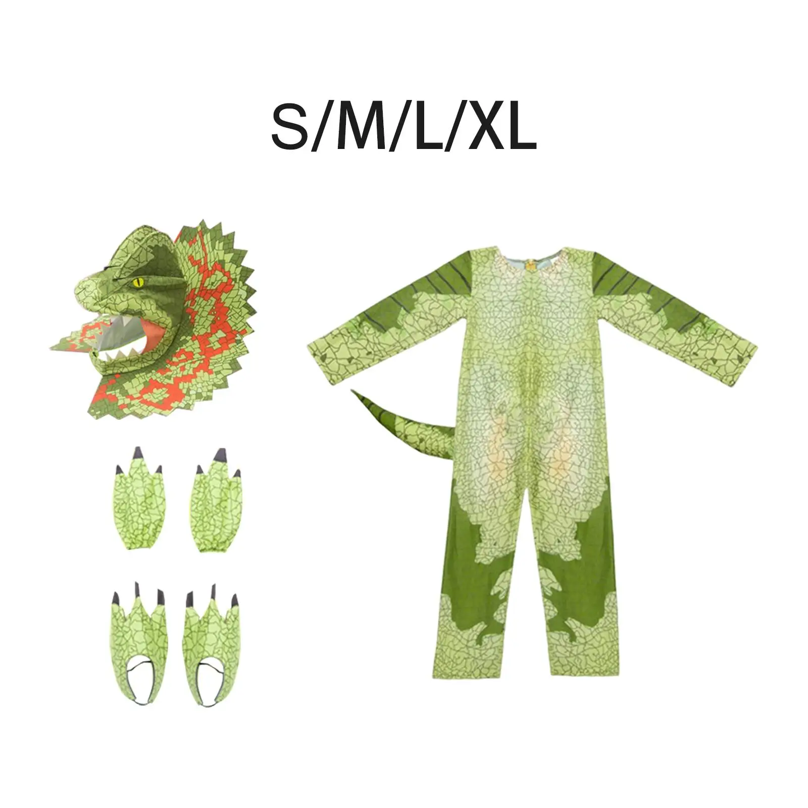 Triceratops Costume Green Suit Realistic Dinosaur Jumpsuit Kids Dinosaur Costume