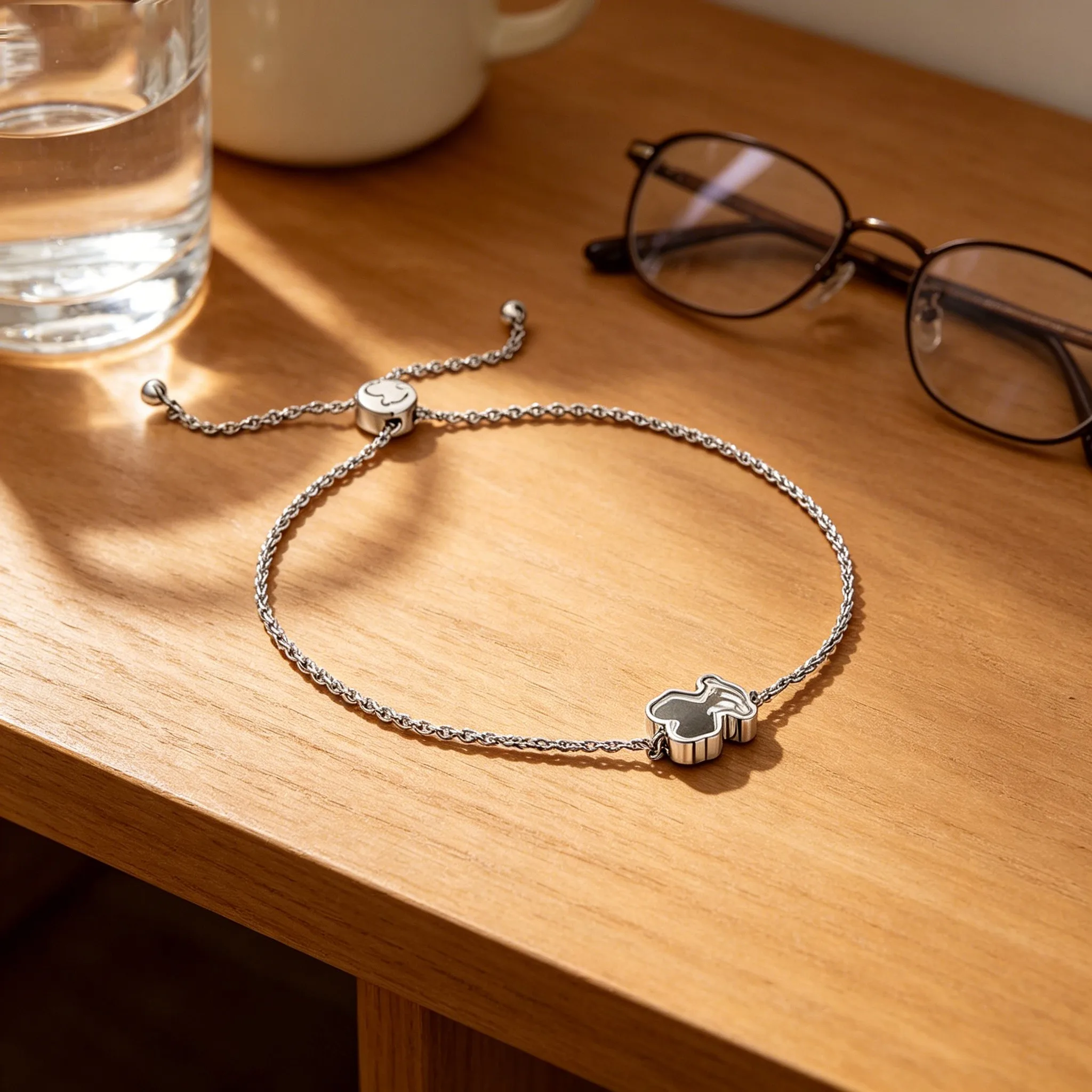 

Браслет из стерлингового серебра S925 с милым медвежонком для женщин, изящный браслет с подвеской в виде медведя, модное украшение с животным мотивом, подарок для девочек