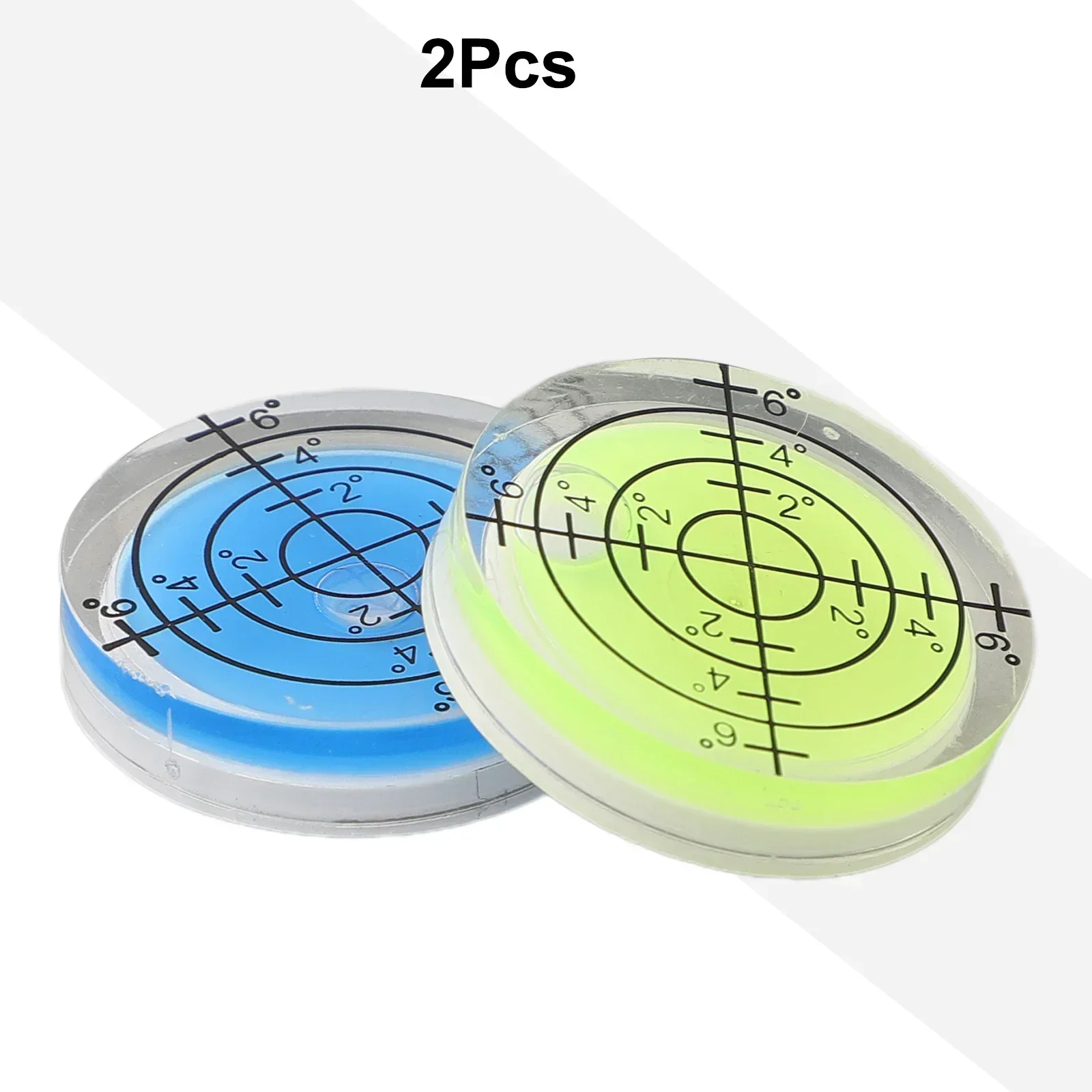 2Pcs 32mm Bubble Level High Precision Bulls Eye Degree Horizontal Mark Level Round Circular Measuring Meter Tools