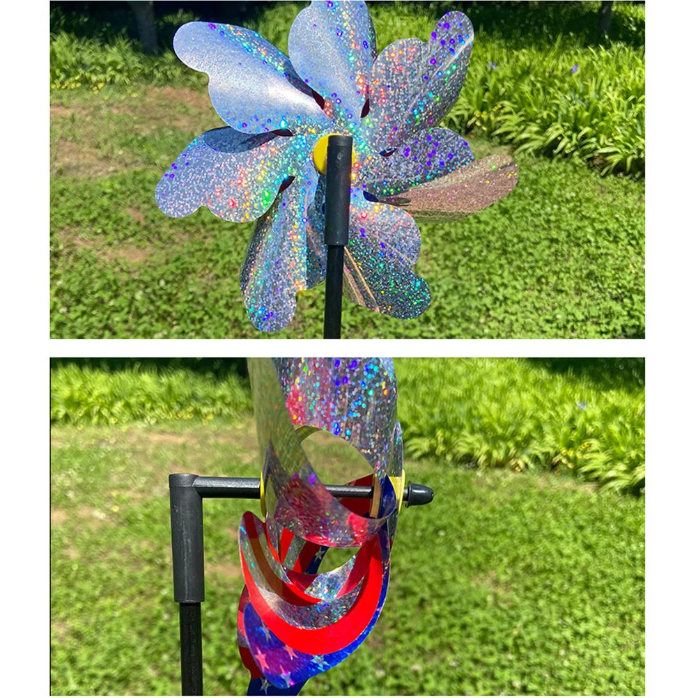 

4pcs Windmill Reflector Repeller Outdoor Garden Device Water-Proof Scarer Yard Bird Windmill Garden Supply Pinwheels Humane