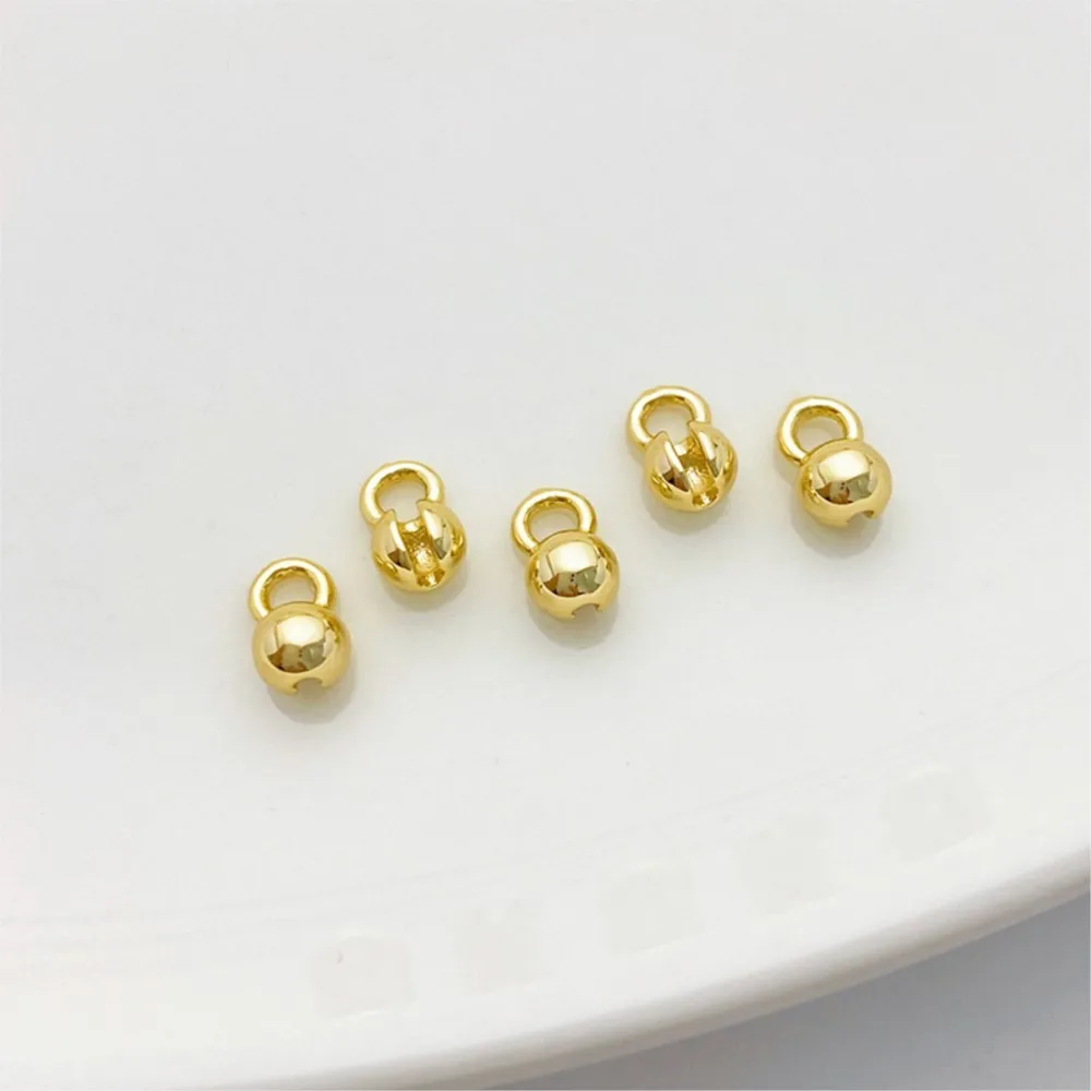 10pcs 18K Gold Plated Brass Leather Cord Crimp Beads with Loop Clam Shell Bead Tip Ends for 1.5mm Chain Necklace Jewelry Making