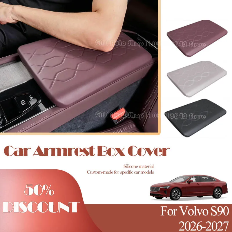 for-volvo-s90-2026-2027-car-center-console-armrest-box-cover-silicone-lid-sleeve-storage-protective-mat-car-interior-accessories