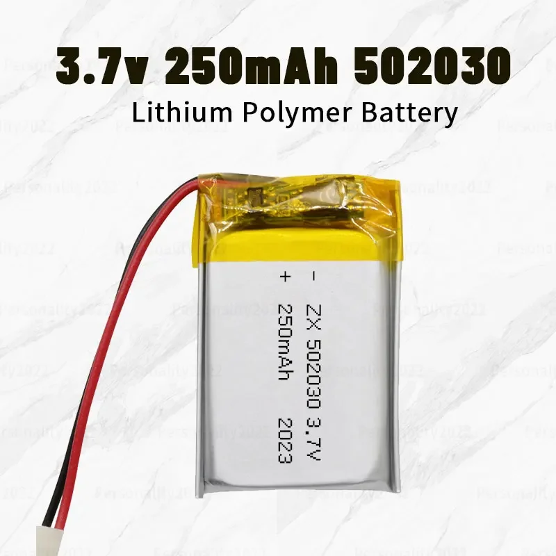 502030 Lipo Battery 250mAh 3.7V Lithium Polymer Batteries Ph-2.0 Socket for Bluetooth Headset Singing Machine Sterilising Lamps