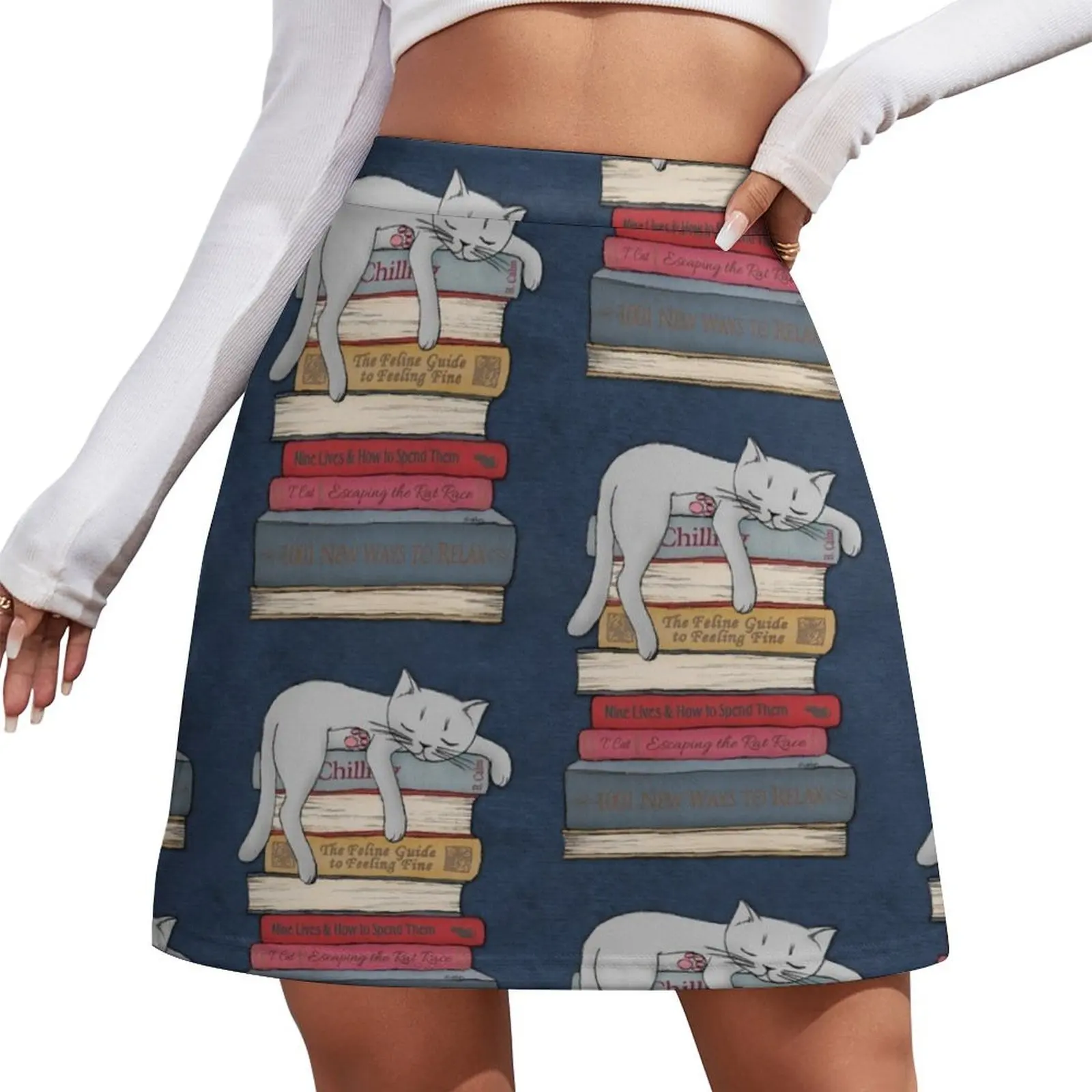 

How to Chill Like a Cat Mini Skirt Women's summer skirt japanese kawaii clothes fairy grunge women clothes Mini Skirt