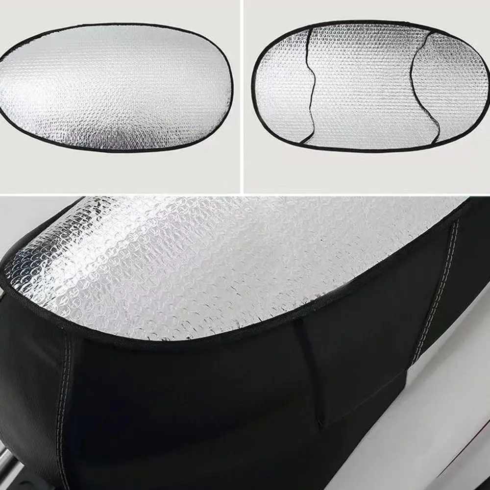 Aluminum Foil Motorcycle Seat Cover Anti-slip Waterproof Electric Bicycle Cushion Heat Insulation Breathable