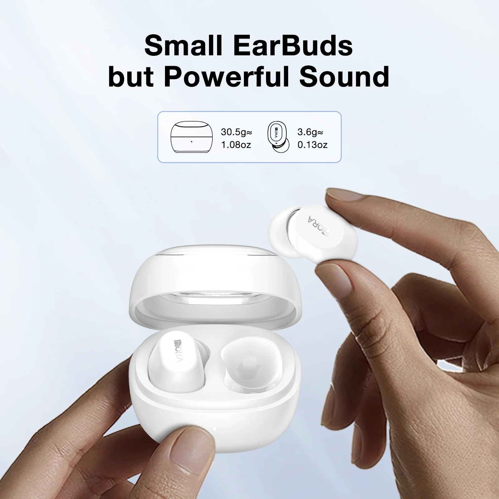 1HORA AUT208 سماعات أذن لاسلكية بلوتوث 5.3 من النوع C شحن داخل الأذن سماعة أذن توافق واسع لـ IOS/Android أبيض/أسود/أزرق