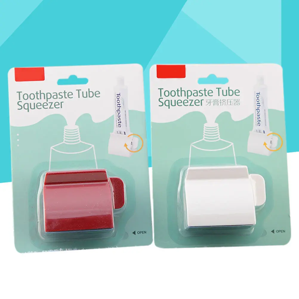 Red Rolling Toothpaste Squeezer Creative Right Rotate Handle Easy Dispenser Bathroom Accessories Toothpaste Tube Saver Automatic