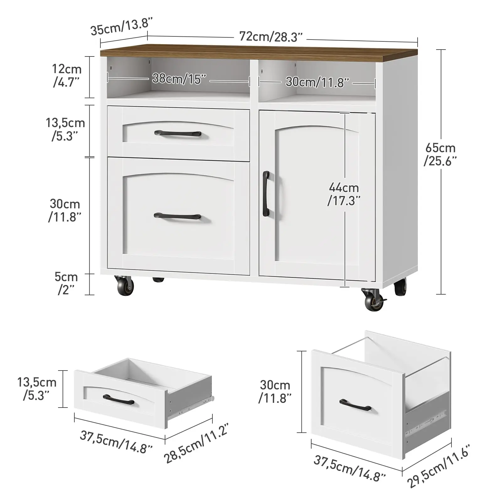 Lateral File Cabinet 2 Drawers, Filing Cabinets for Home Office