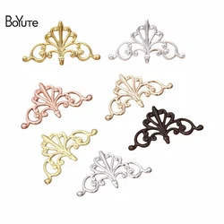 BoYuTe (100 Pieces/Lot) 16*28MM Filigree European Flower Materials Handmade Diy Metal Brass Jewelry Accessories