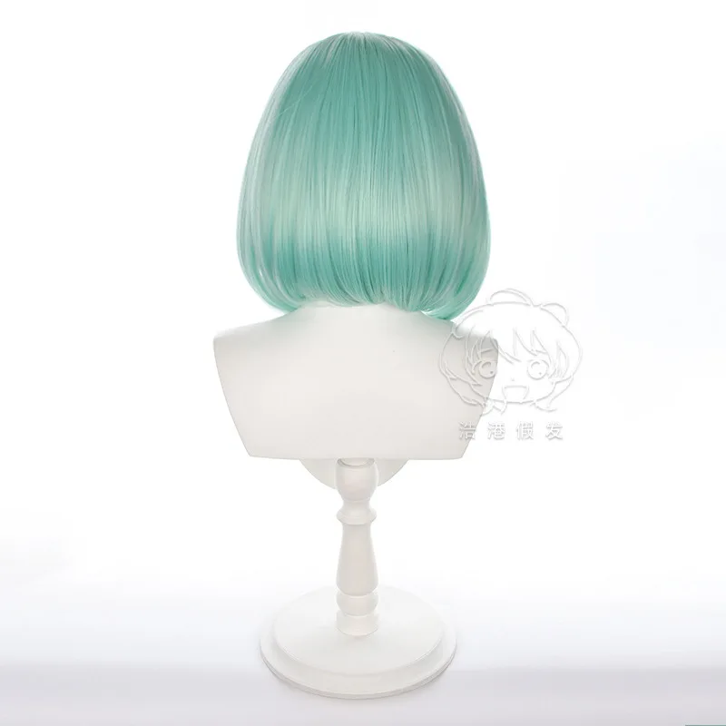 Peluca de Cosplay verde Honor of Kings Yao, accesorio de disfraz de juego de rol de Halloween, peluca de actuación de personaje de juego trenzada BobHaircut para mujer