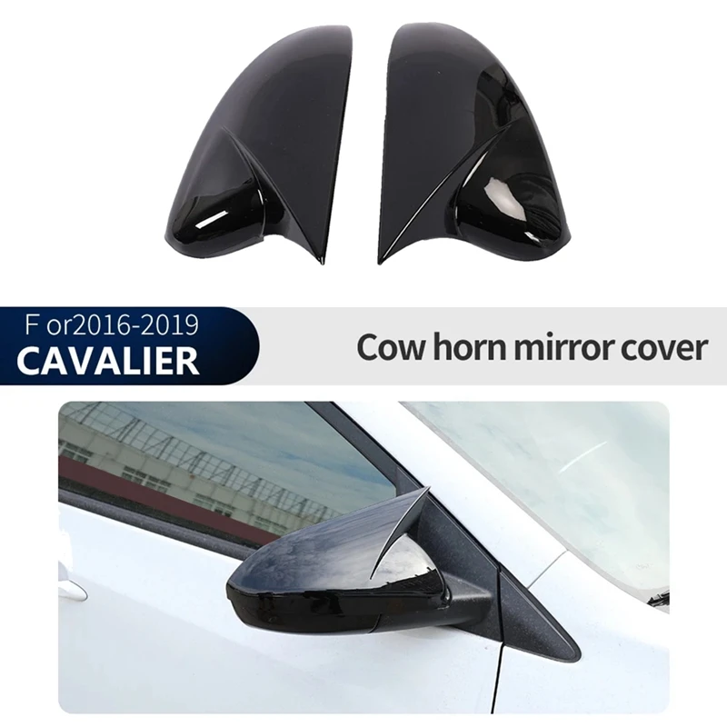 

For Chevrolet Cavalier Onix 2019-2021 Glossy Black Car Side Rearview Mirror Cover Trim Accessories