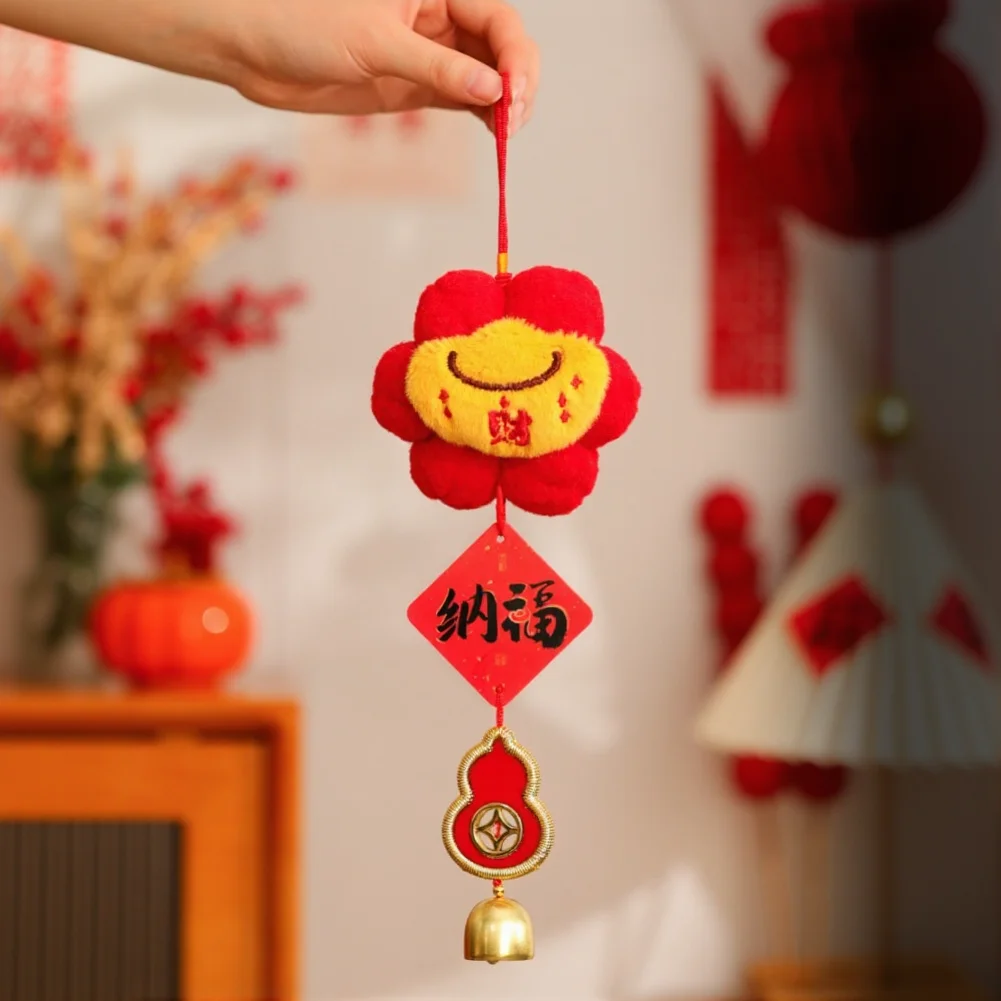 

For Home Entryway Horse Plush Hanging 2026 Red Door Pendant Lucky Pattern Ornament for Living Room Wall Decoration 36cm