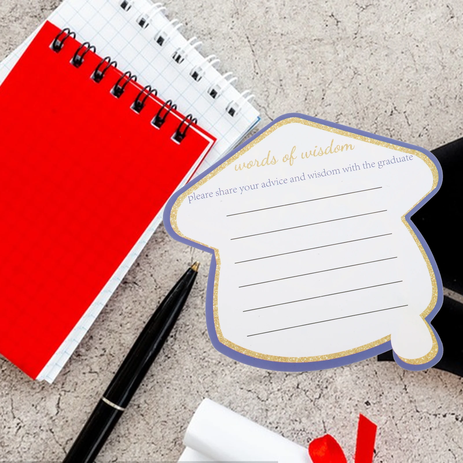 

10 Blue Graduation Hat Cards Practical Decorative Greeting Cards Party Gifts Congratulation Notes Blessing Messages Invitations