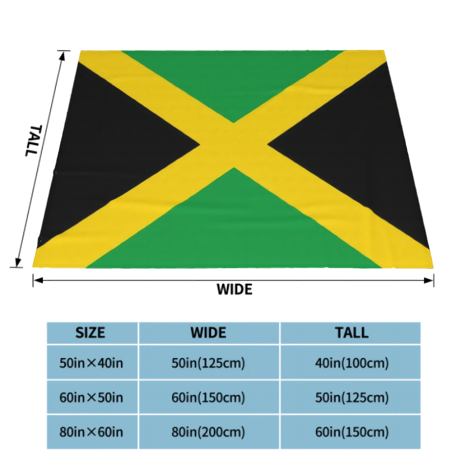 Flag Of Jamaica Blanket for Couch Bed Super Soft Cozy Plush Microfiber Flannel Fluffy Blanket Lightweight Warm Bedspread 80\