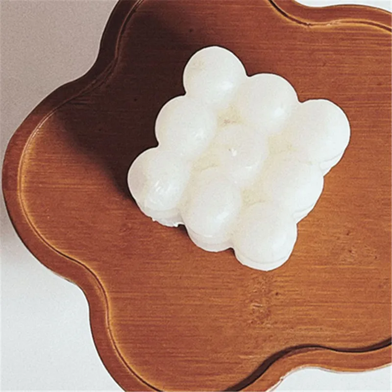 

Cake Dessert Tray, Flower Style Solid Wood Tray French Retro Lace Wooden High Legged Tray Aromatherapy Candle Tray