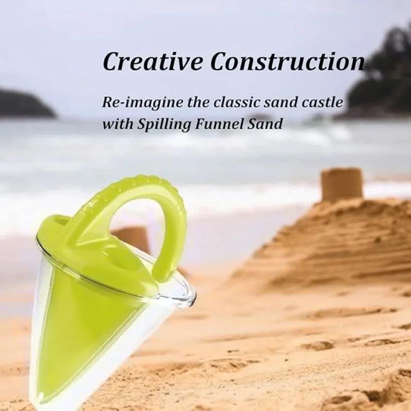 

Beach Sand Funnel Toy Plastic Spilling Decor Sculpture Tool Kids Water Play Outdoor Activity Portable Sandcastle Kit