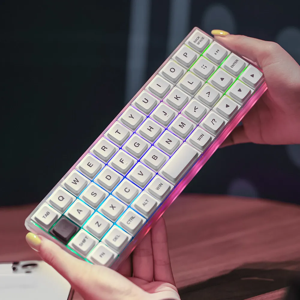 Teclado Mecânico de Alumínio de Perfil Baixo Geonix Rev2.5 Personalizado com Layout 40% Tri-modo Hot Swap RGB Qmk Vial para Jogos e Escritório
