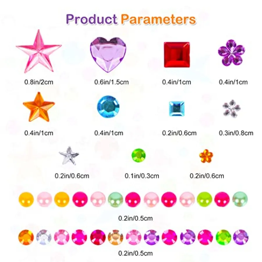 880pcs Gem Stickers Rhinestones for Crafts - Self Adhesive Jewels Stickers, Acrylic Gems DIY Craft Decorative Diamond Small Sti