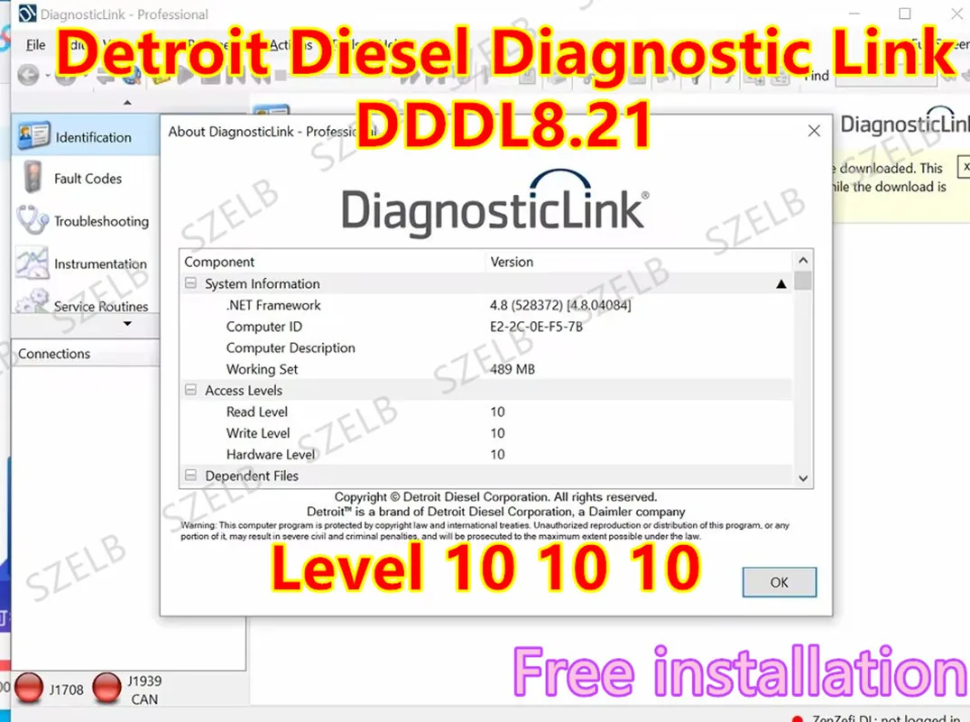 Detroit Diesel Diagnostic Link Profesional Nivel 10 10 10 [DDDL 8.21] SP3 Instalación gratuita