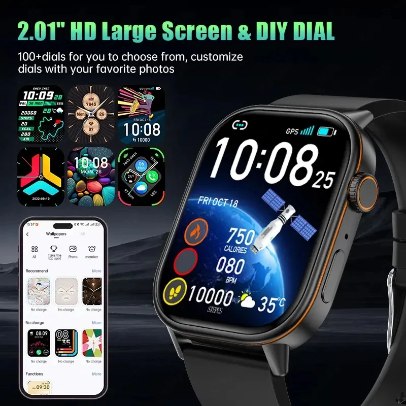DAORKOW 2026 GPS Positioning Smart Watch Lightweight Fashionable Sports Compass Outdoor Adults Men Women's SmartWatch Health SOS