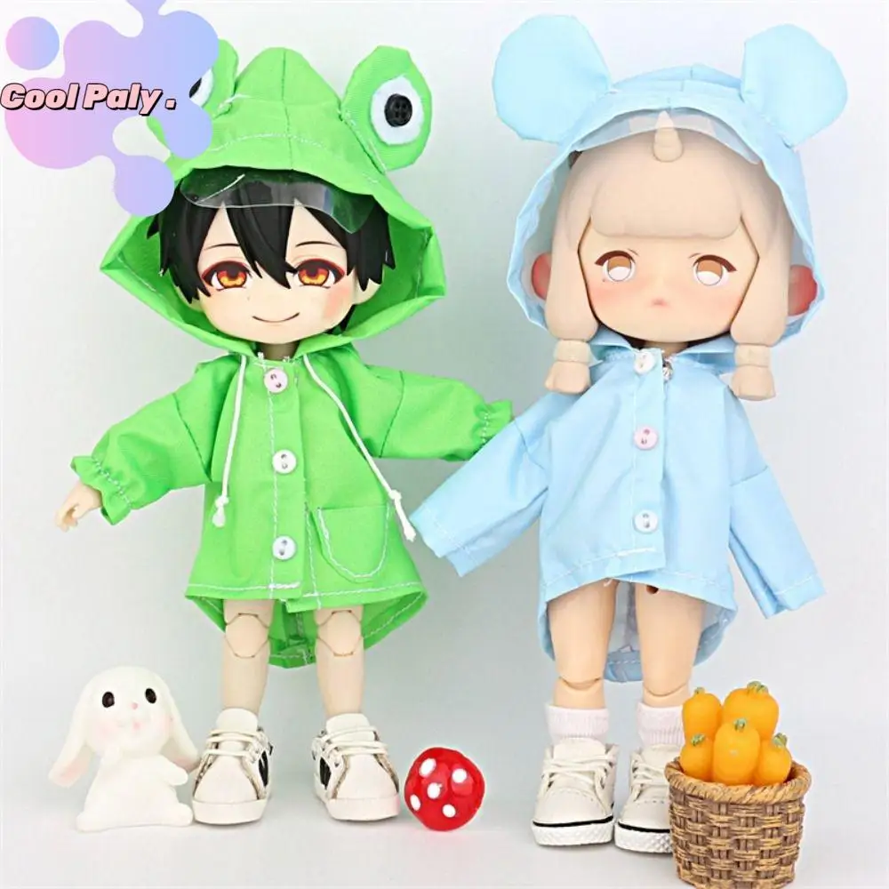 

Cute Windproof Clothing Doll Raincoat Dinosaur Rabbit Frog OB11 Doll Clothes Outfit Dress Up Doll Animal Raincoat DIY Toy