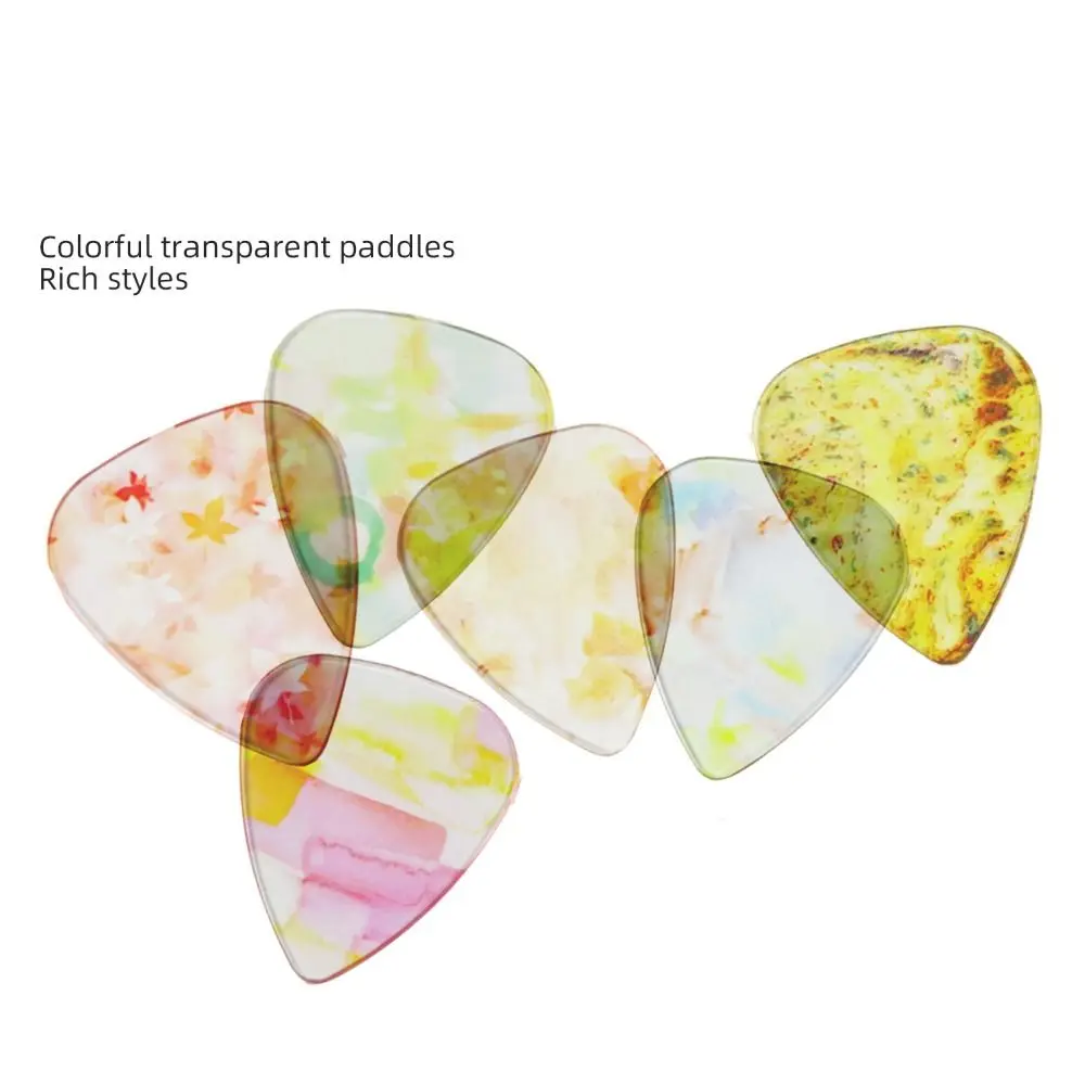 6pcs Guitar Picks Kaleidoscope Transparent Color 0.81/1.5mm Guitar Paddle Accessories