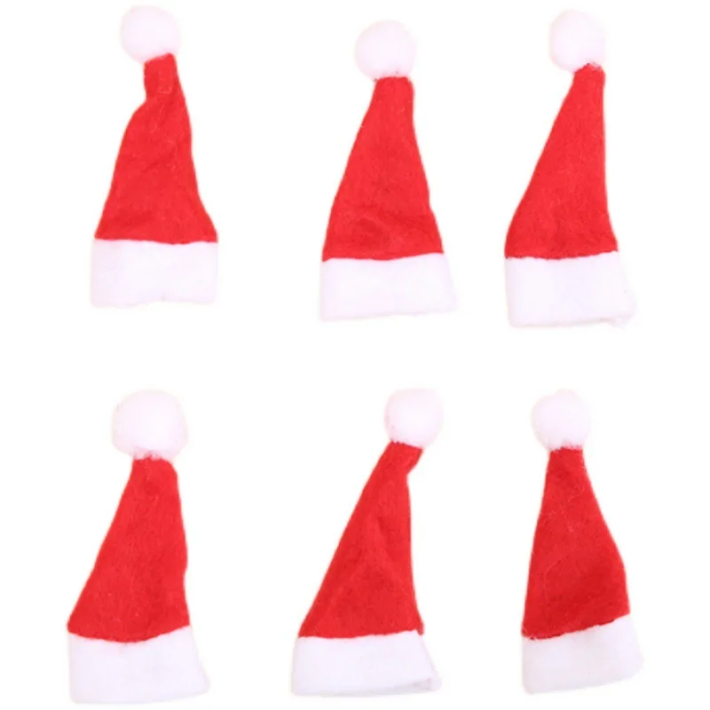 Forniture per decorazioni natalizie Cappello natalizio lecca-lecca Caramelle Mini cappello natalizio Regali di Natale in tessuto non tessuto per bambini