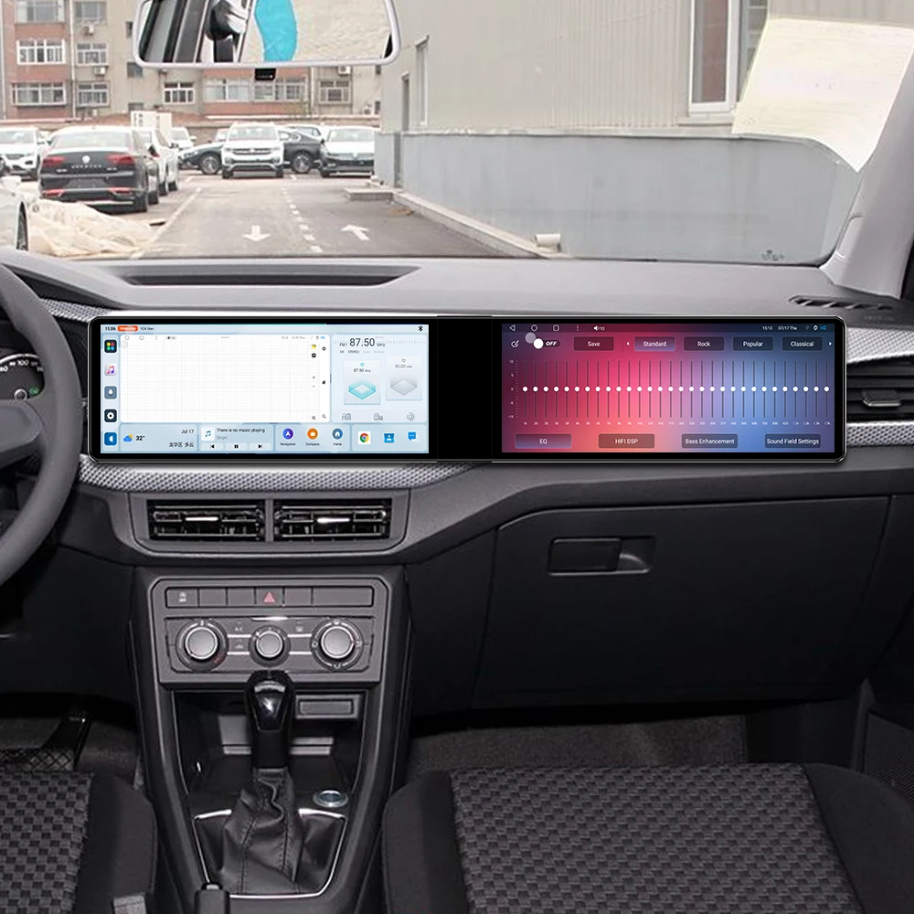 Dual Screen 25 inch Car GPS Android 14 Navigation For Volkswagen Tacqua 2020-2023 Head Unit Multimedia Player Car Radio Auto