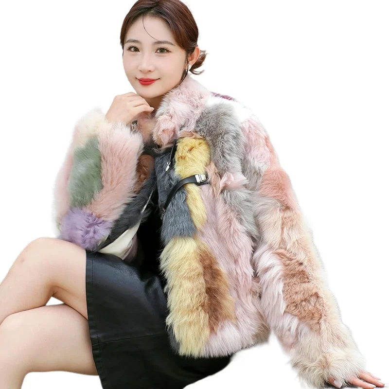 2025, Herbst und Winter, neuer toskanischer Wollfell, integrierter Damen-Pelzmantel, Damen-Haining-Modemantel