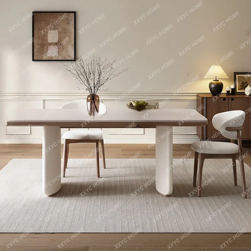 Beautiful  Big Reading Italian Dining Tables Square Design Wooden House Luxury Dining Tables Kitchen Salon Home Furniture