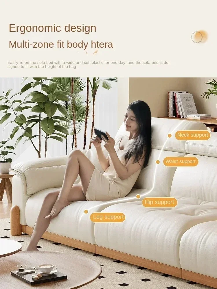 y24-retro leather electric sofa bed antique multi-functional retractable sofa in living room