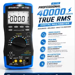 HoldPeak HP-770D True RMS Digital Multimeter Auto Range Multimetro 40000 Counts Measure Ohm Volt Amp Capacitor Tester