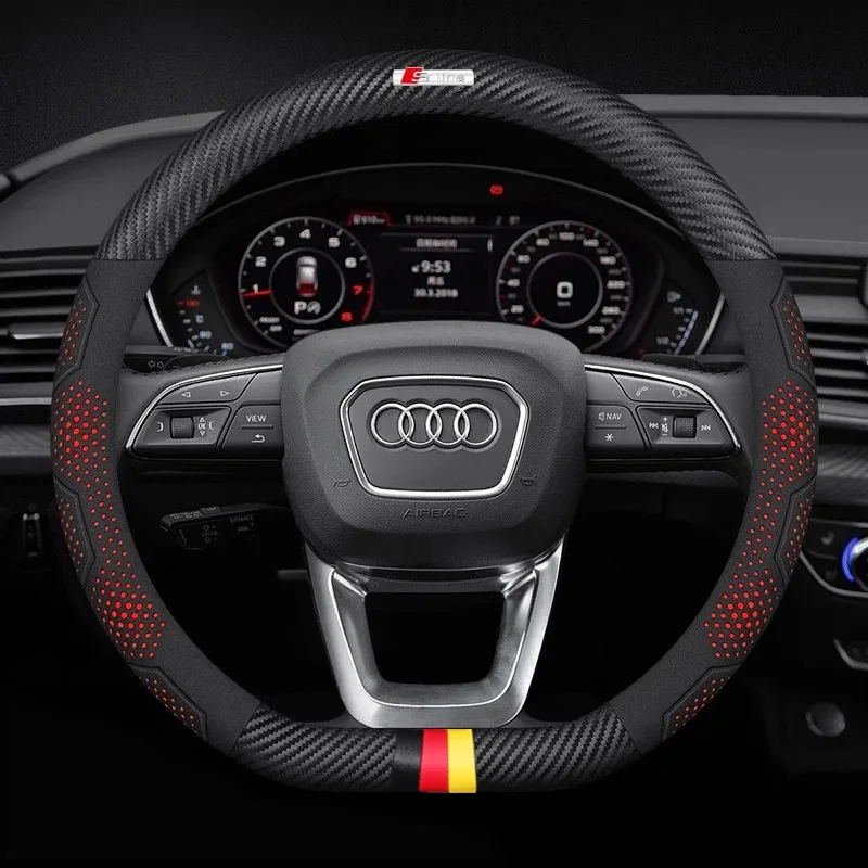 

Car Steering Wheel Cover For Audi ABT A1 A2 A3 A4 A5 A6 A7 A8 Q2 Q3 Q4 Q5 Q7 Q8 TT RS3 RS4 RS5 RS6 RS7 S3 S4 S5 S6 S7 S8 S line