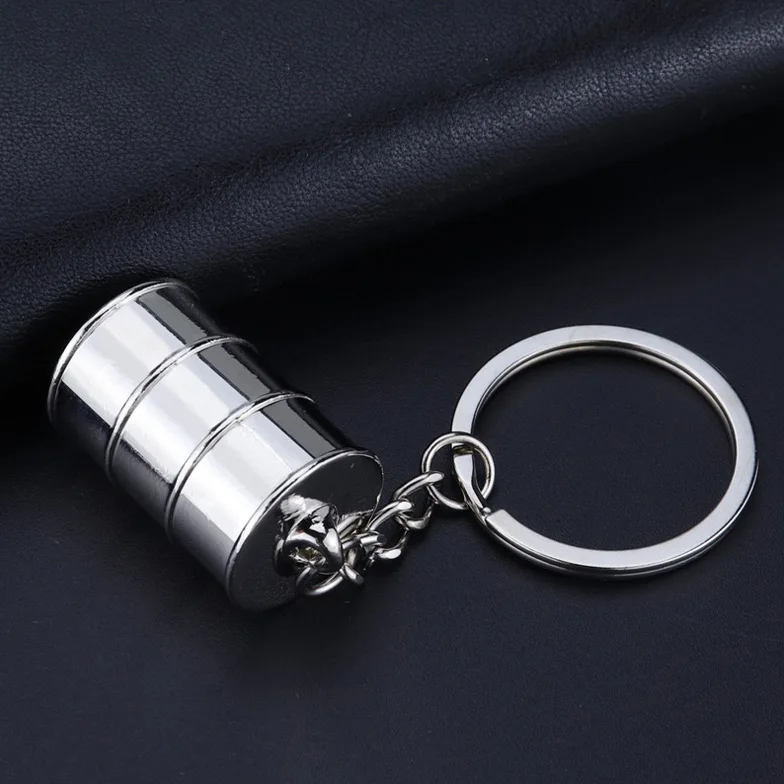 Shonemes Oil Drum Keychain Exquisite 3D Key Chains Accessory Gifts Keyring Bags Charms for Men Women