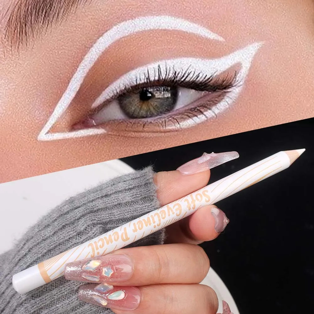 5 Stuks Waterdichte Witte Eyeliner Gel Potlood Make-Up Glad Gemakkelijk Te Dragen Fleuren Ooghoek Blijvende Matte Ogen Liner Pen Cosmetica