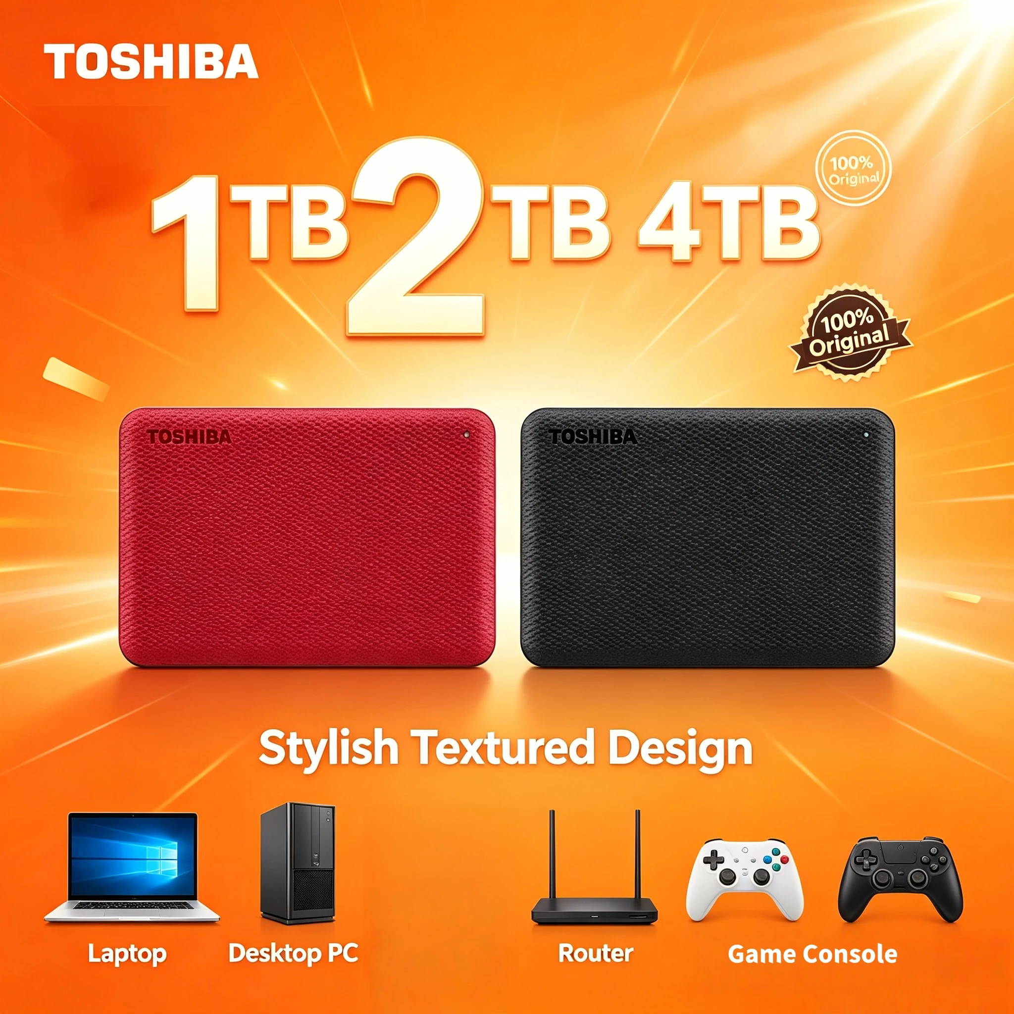 Toshiba Canvio Advanced V10 Mobile External HDD 1TB 2TB 4TB USB 30 25 Inch Portable Hard Drive For Laptop Computer Use