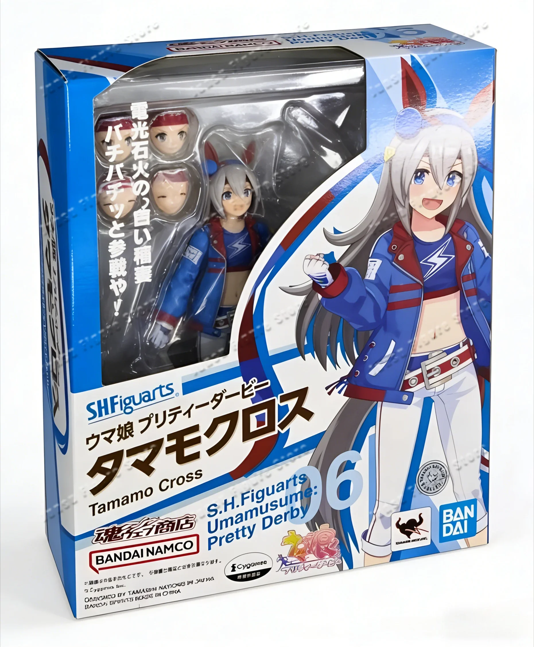 In Stock Bandai SHF Tamamo Cross Jockey Girl Prettyderby Shiny Handsome Man Action Figure Doll Anime Model Toy Series