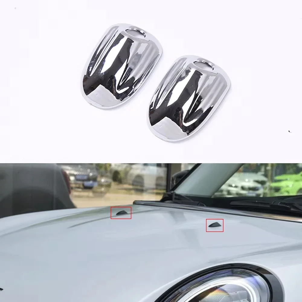 

Для Mini Cooper S One Clubman F54 F55 F56 F60 Countryman 2 шт. крышка сопла стеклоочистителя хромированная крышка аксессуары для стайлинга автомобилей