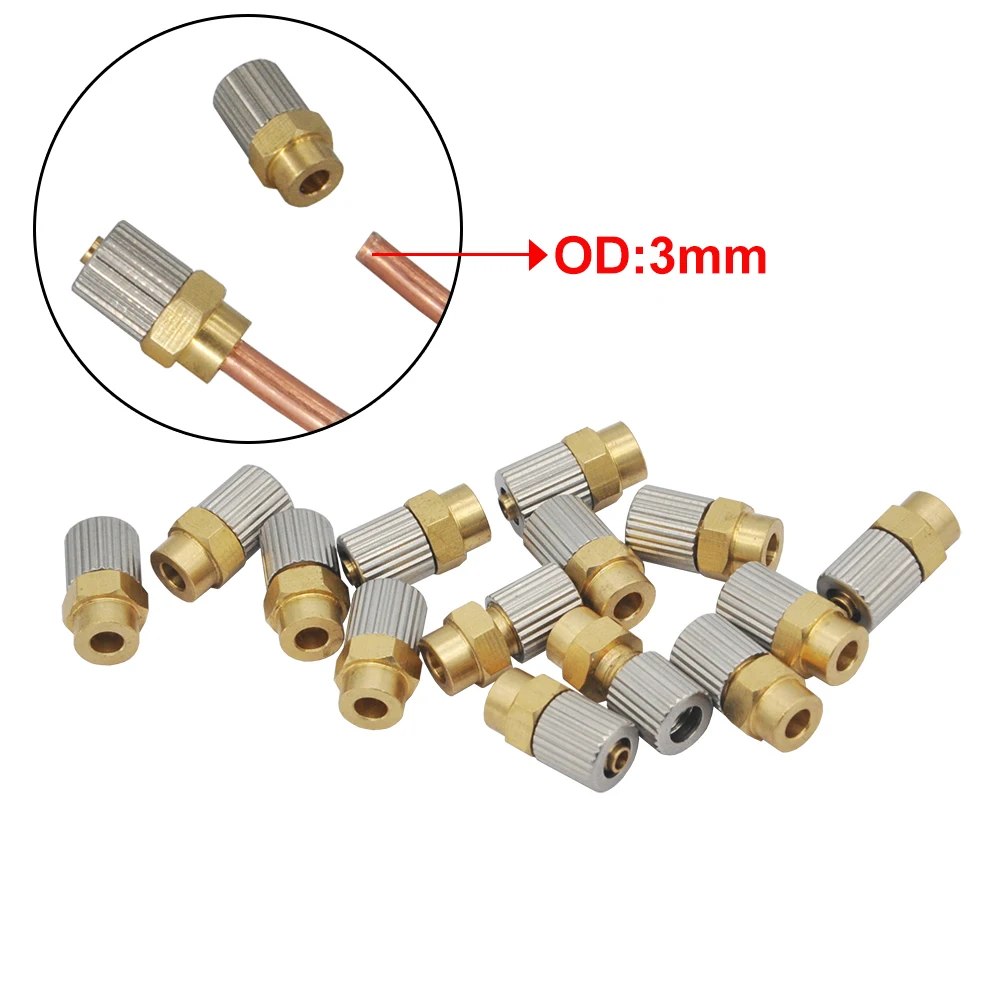 4PCS Nozzle Solder Connector For OD 3mm Copper Pipe of Hydraulic Cylinder RC Excavator Bulldozer Loader Model Oil Nipple Parts