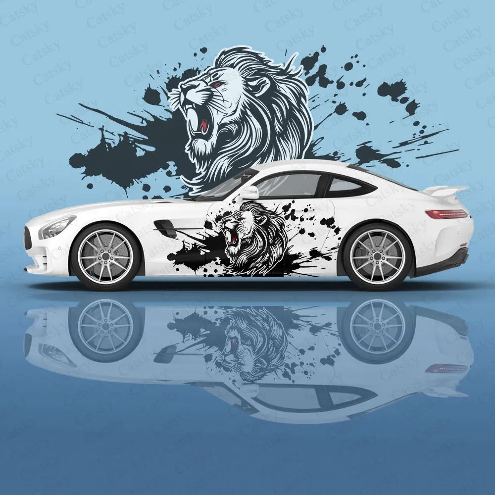 

Lion ink animal splash Car Decal Protective Film Vinyl Side Graphic Wrap Accessories Racing Modified Car Stickers